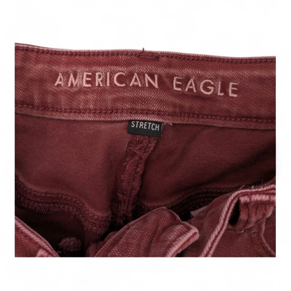 AMERICAN EAGLE OUTFITTERS "Mom Jean" Stretch High Waist Burgundy - Size 6 - Picture 5 of 7